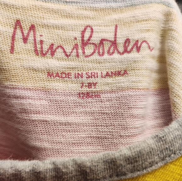 Mini Boden 8-9yrs Rainbow Heart Pocket Dress Color Block - Picture 3 of 3